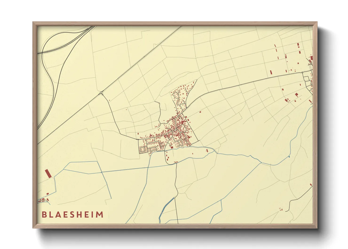 Une affiche de carte sur Blaesheim