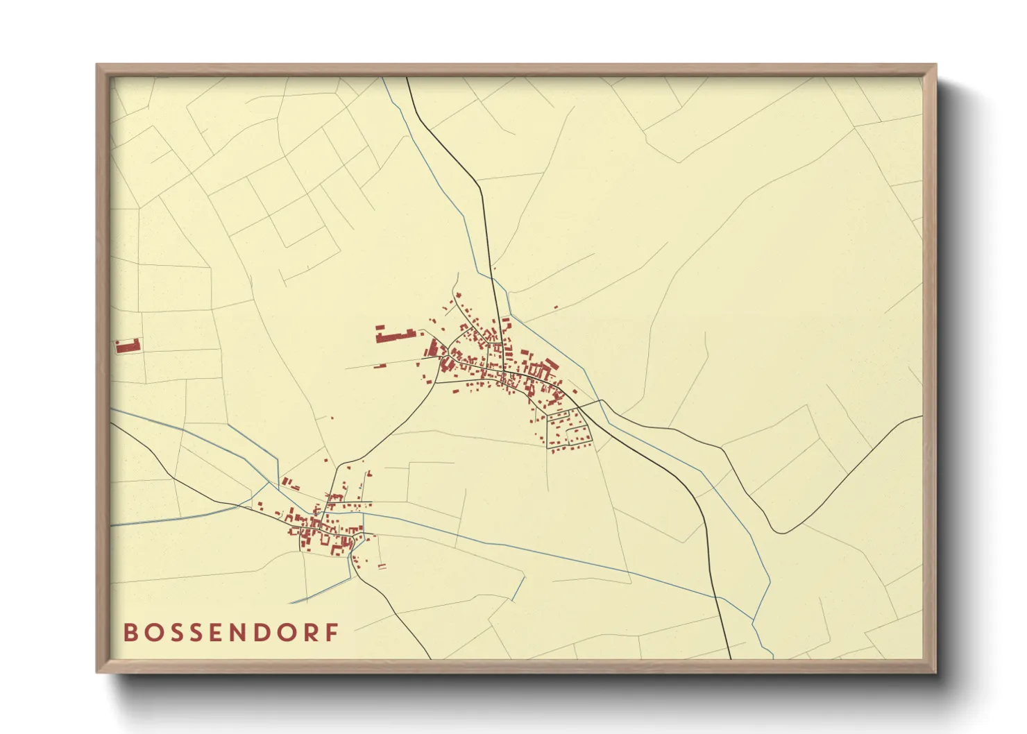 Une affiche de carte sur Bossendorf
