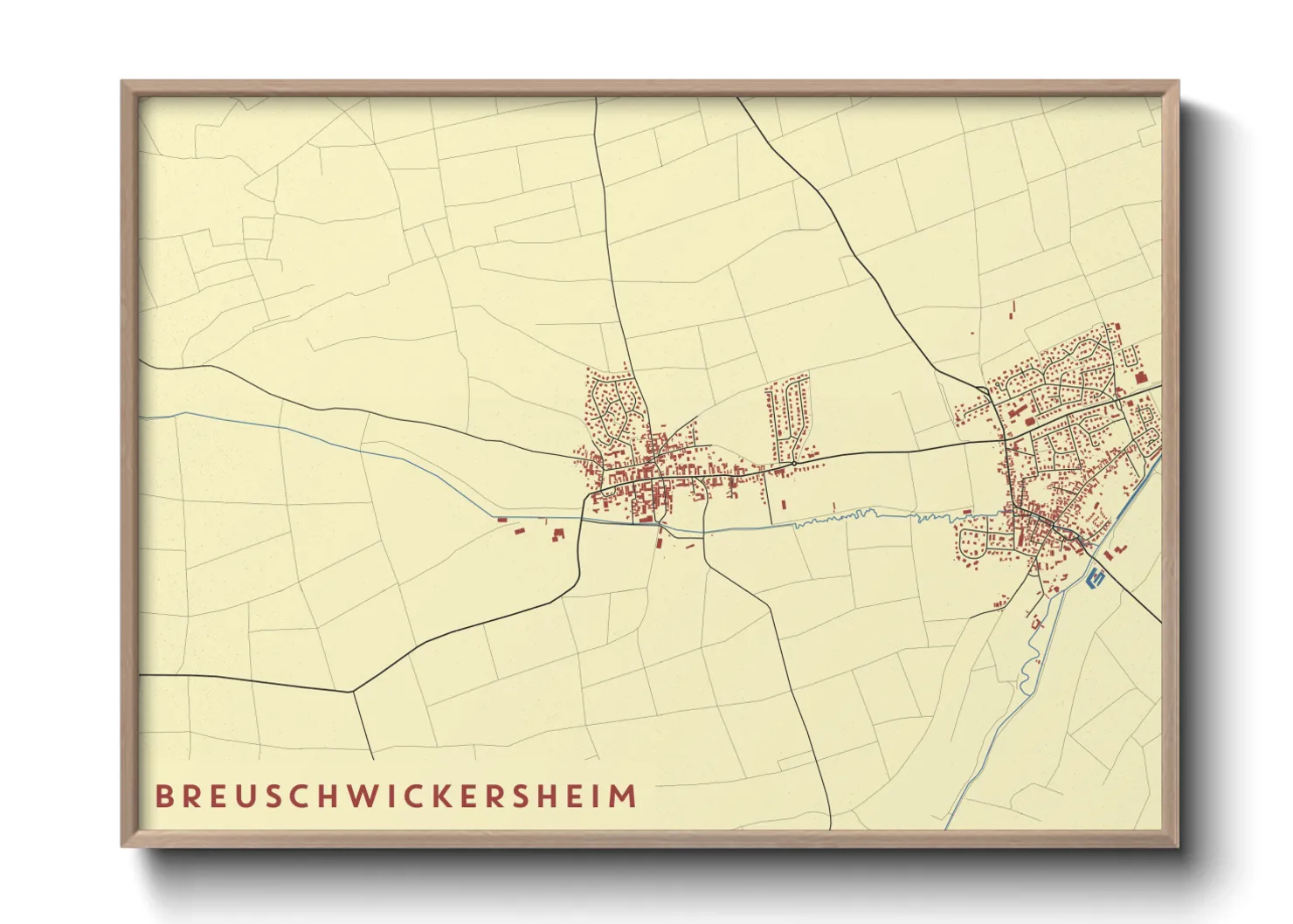 Une affiche de carte sur Breuschwickersheim
