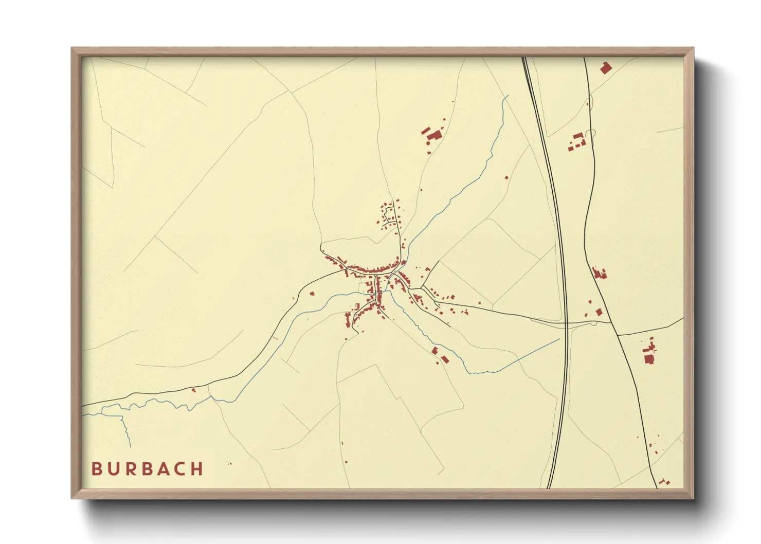 Une affiche de carte sur Burbach