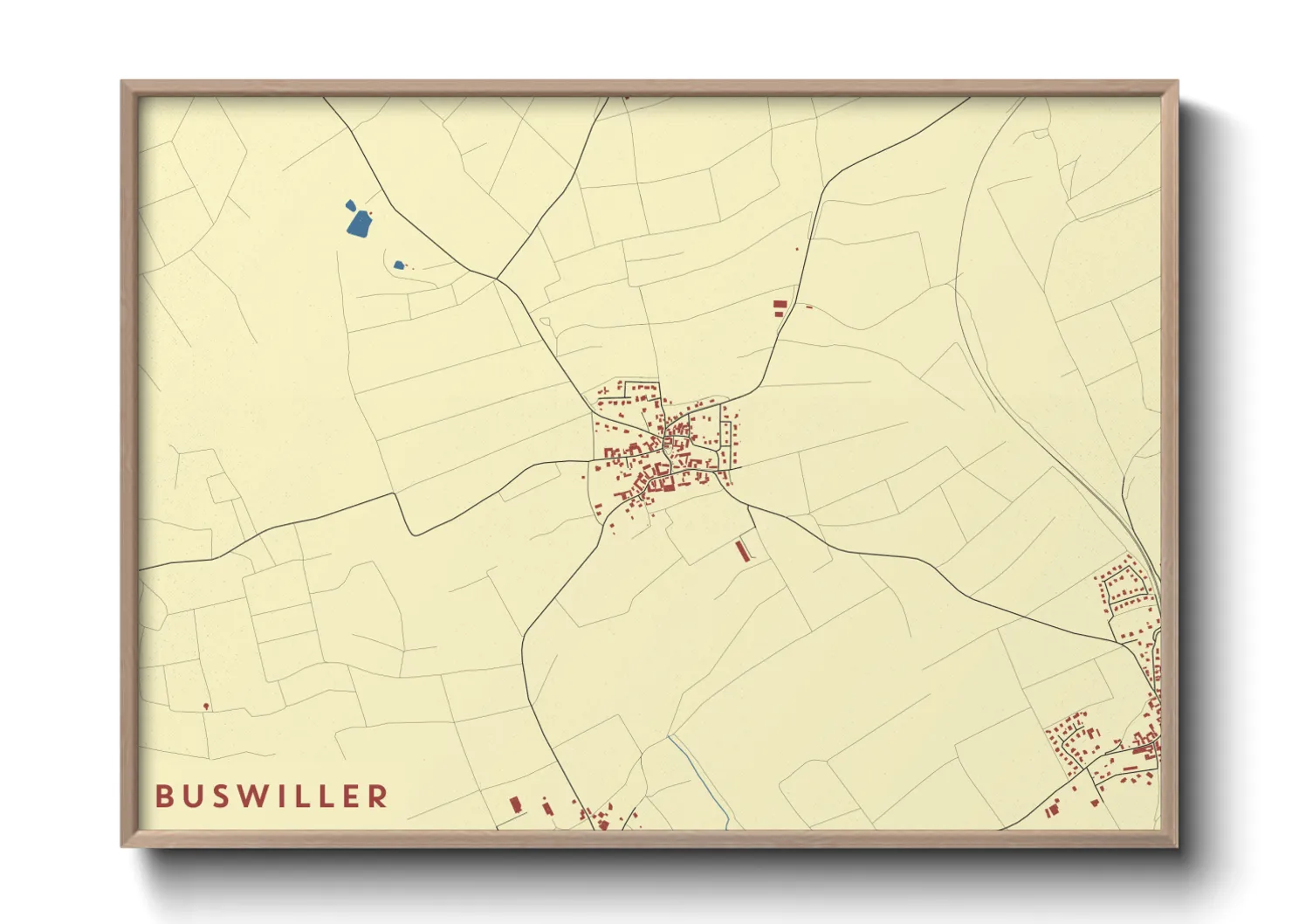 Une affiche de carte sur Buswiller