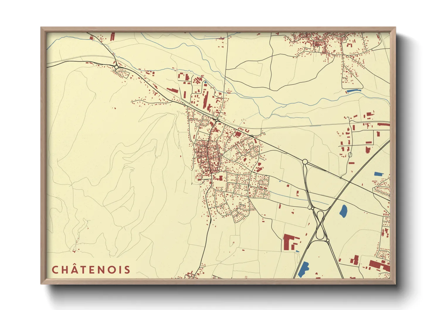 Une affiche de carte sur Châtenois