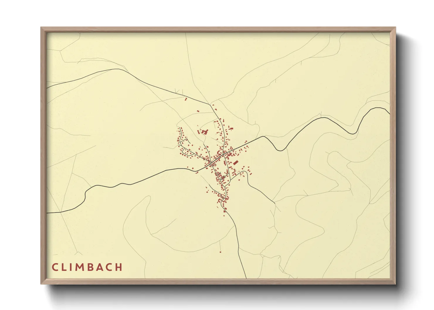 Une affiche de carte sur Climbach