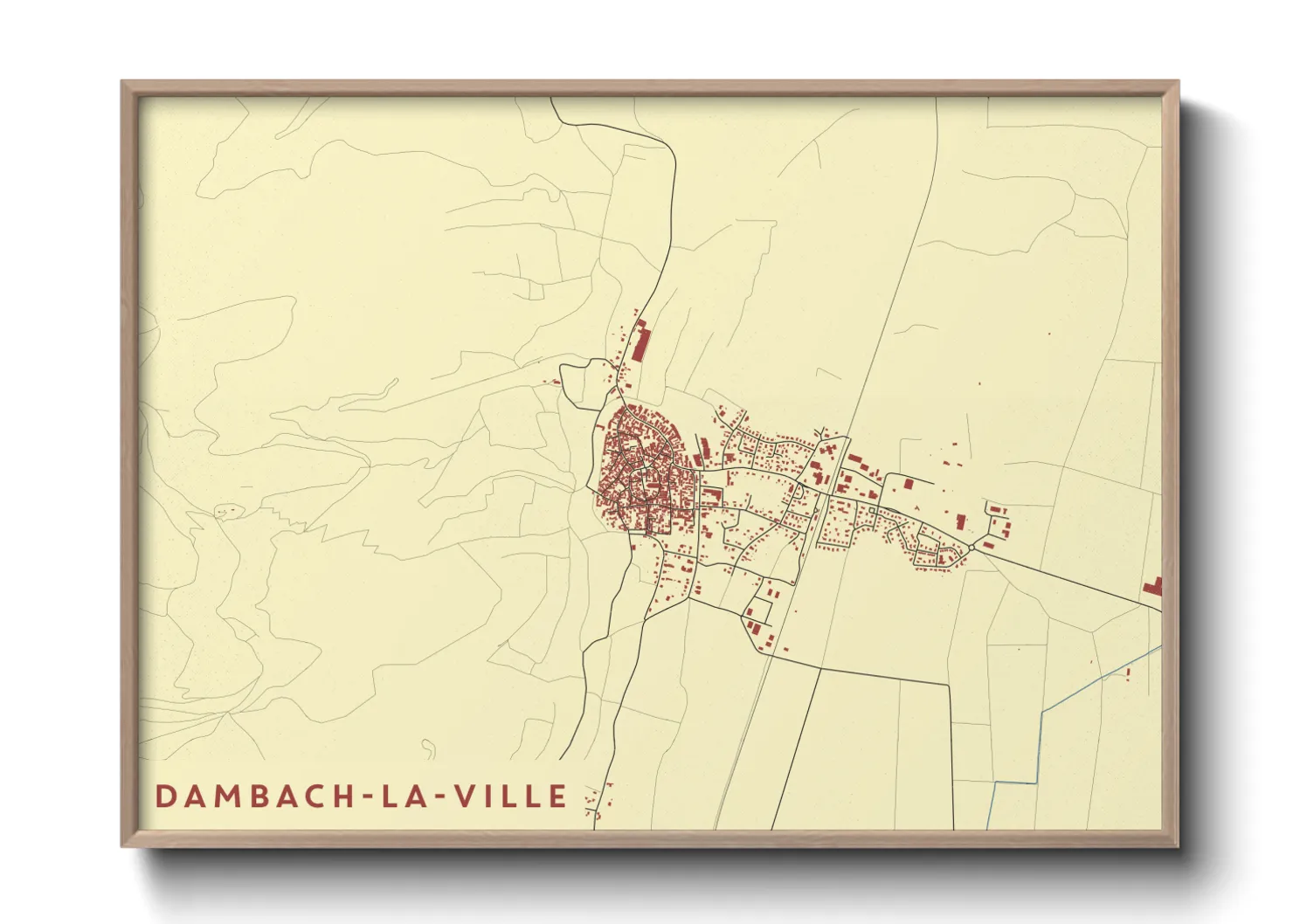 Une affiche de carte sur Dambach-la-Ville