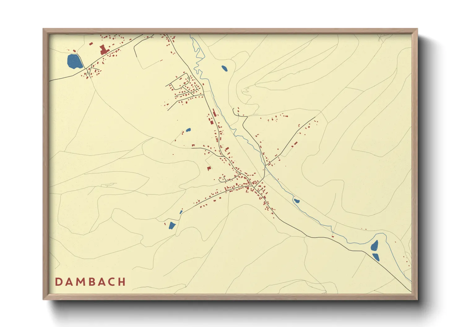 Une affiche de carte sur Dambach