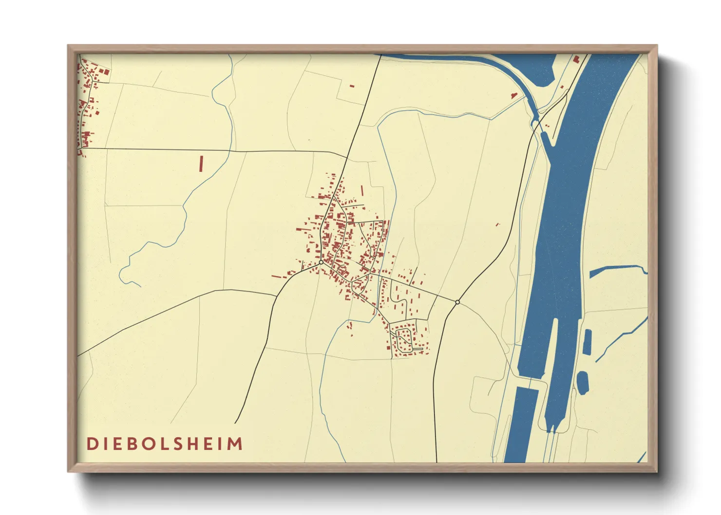 Une affiche de carte sur Diebolsheim