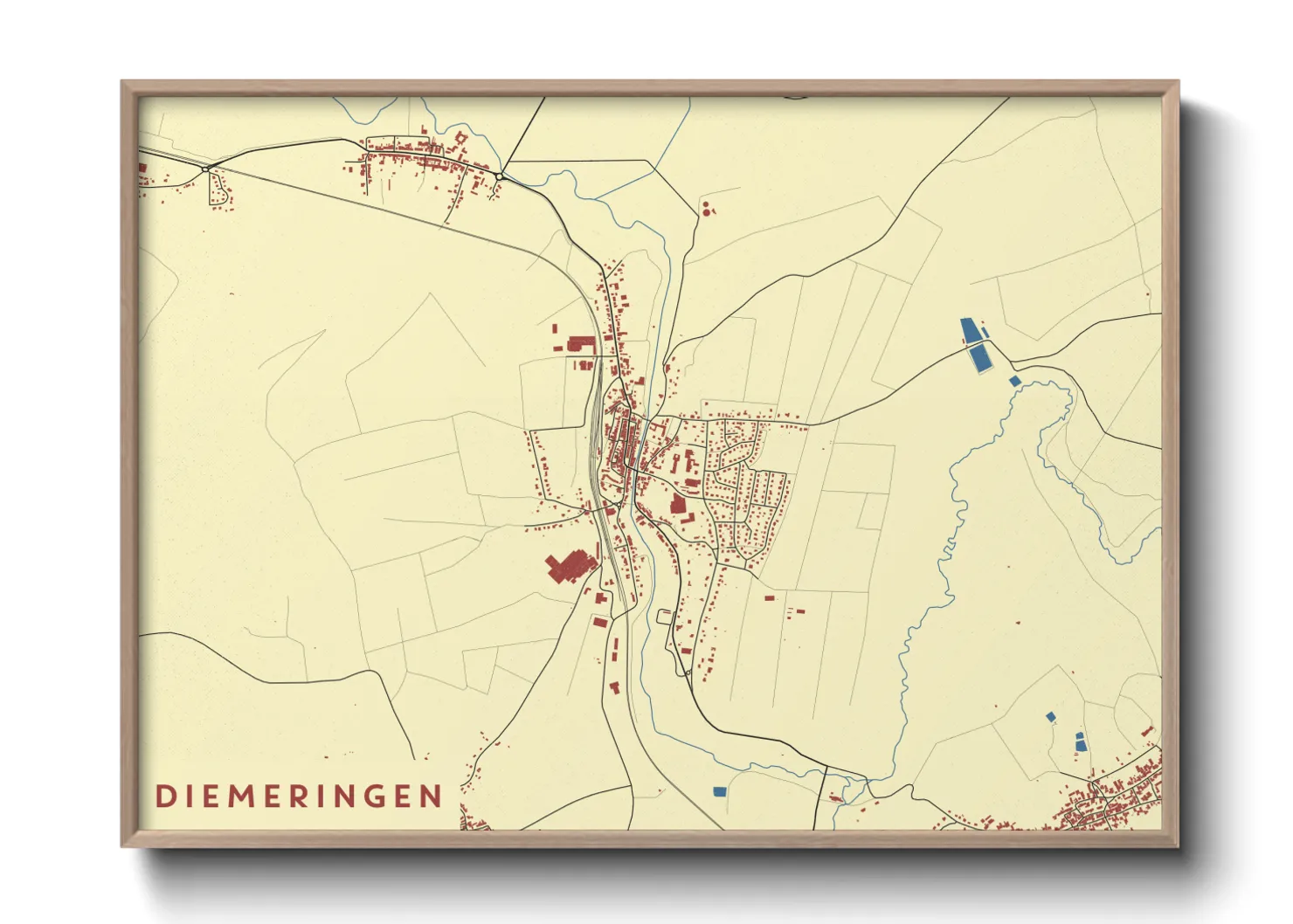 Une affiche de carte sur Diemeringen