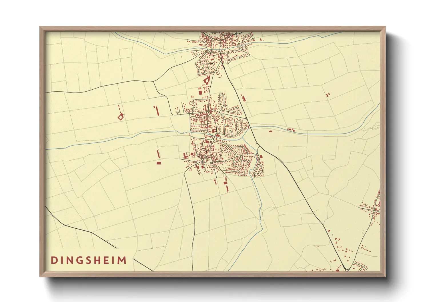 Une affiche de carte sur Dingsheim