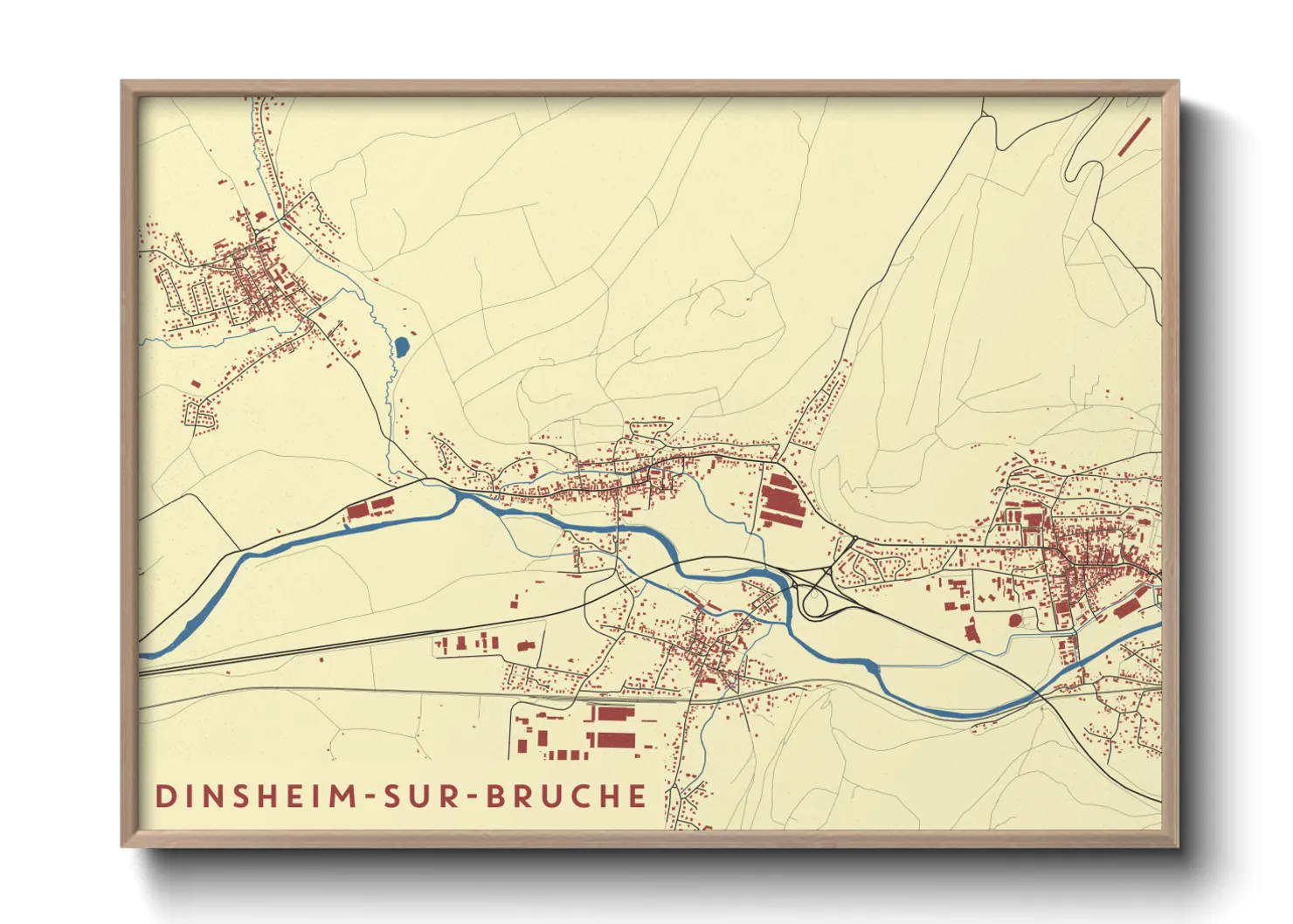Une affiche de carte sur Dinsheim-sur-Bruche