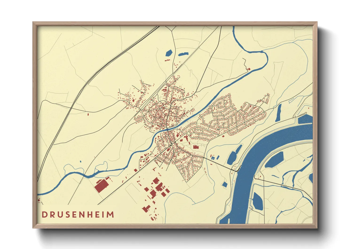 Une affiche de carte sur Drusenheim