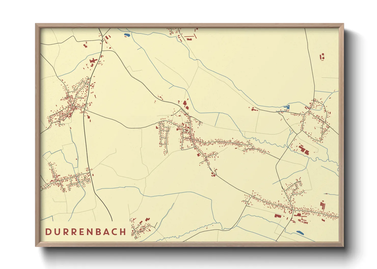 Une affiche de carte sur Durrenbach