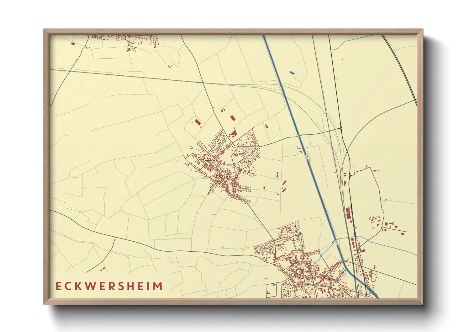 Une affiche de carte sur Eckwersheim