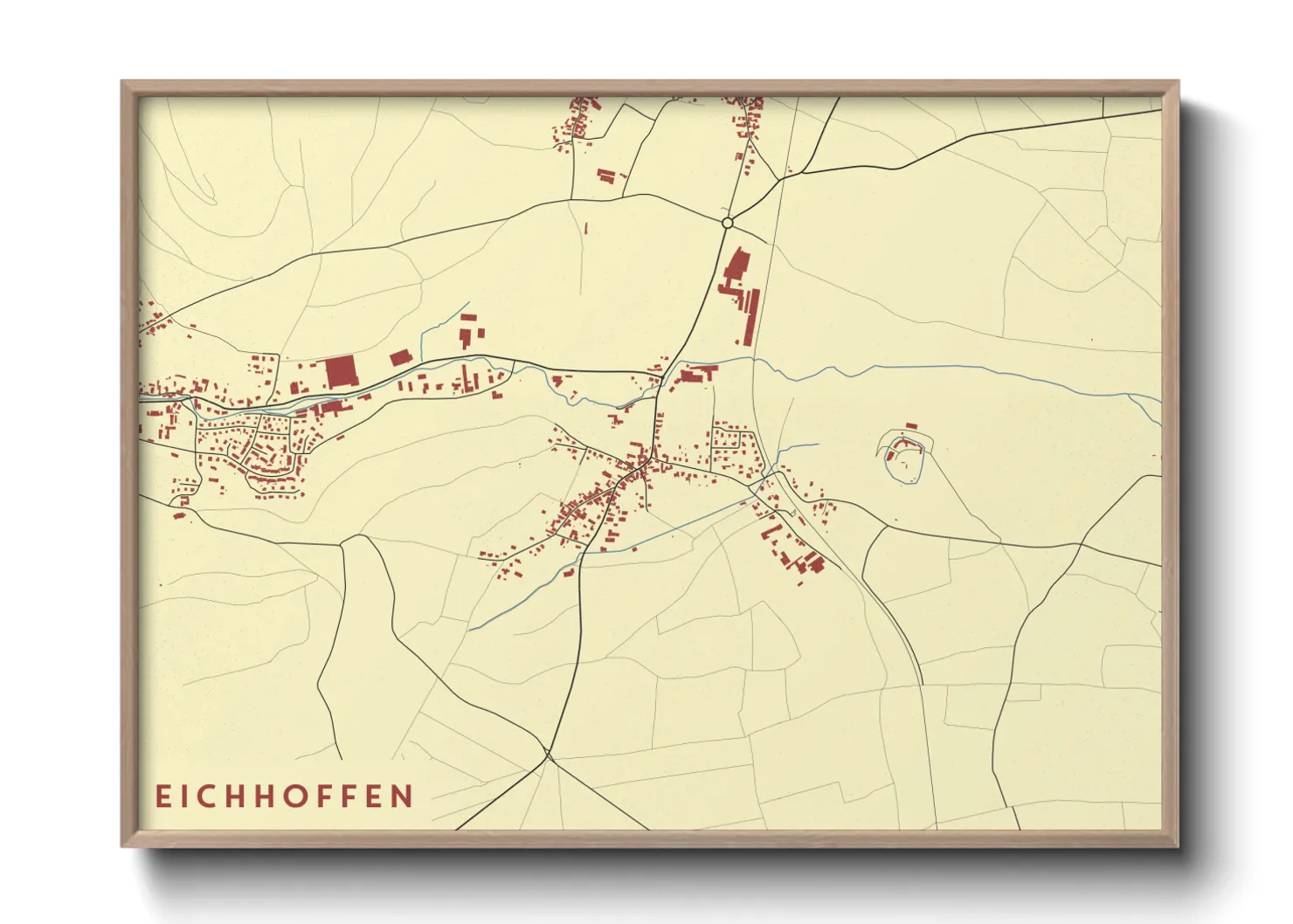 Une affiche de carte sur Eichhoffen