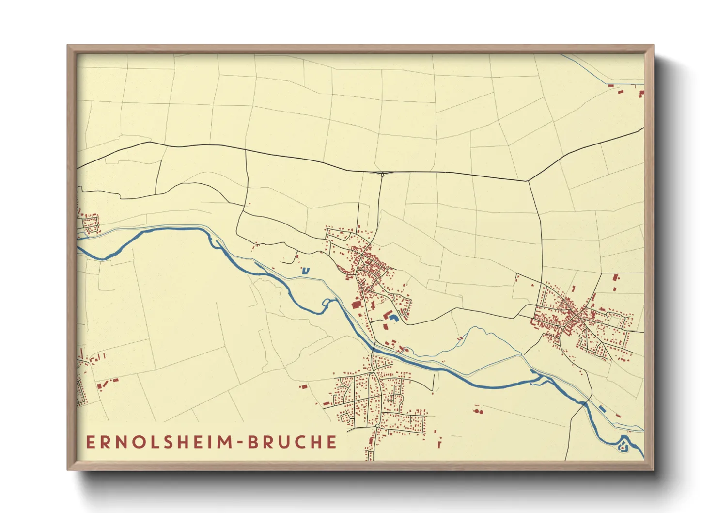 Une affiche de carte sur Ernolsheim-Bruche