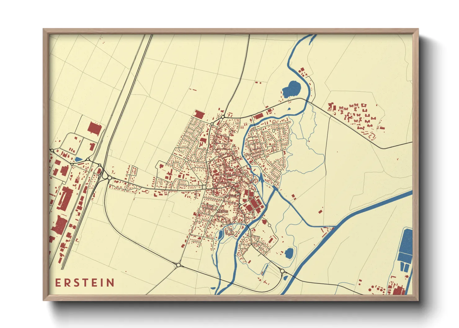 Une affiche de carte sur Erstein