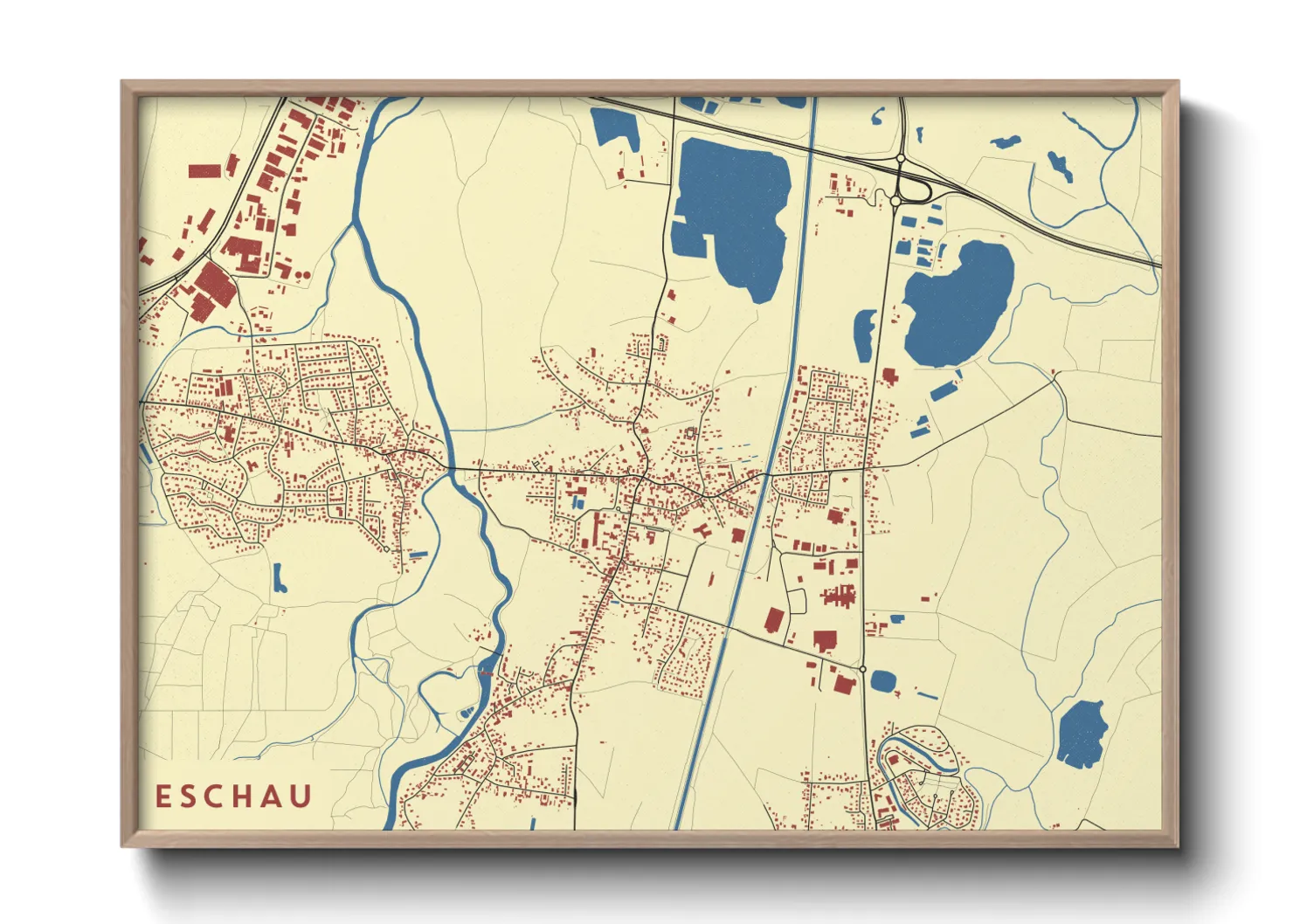 Une affiche de carte sur Eschau