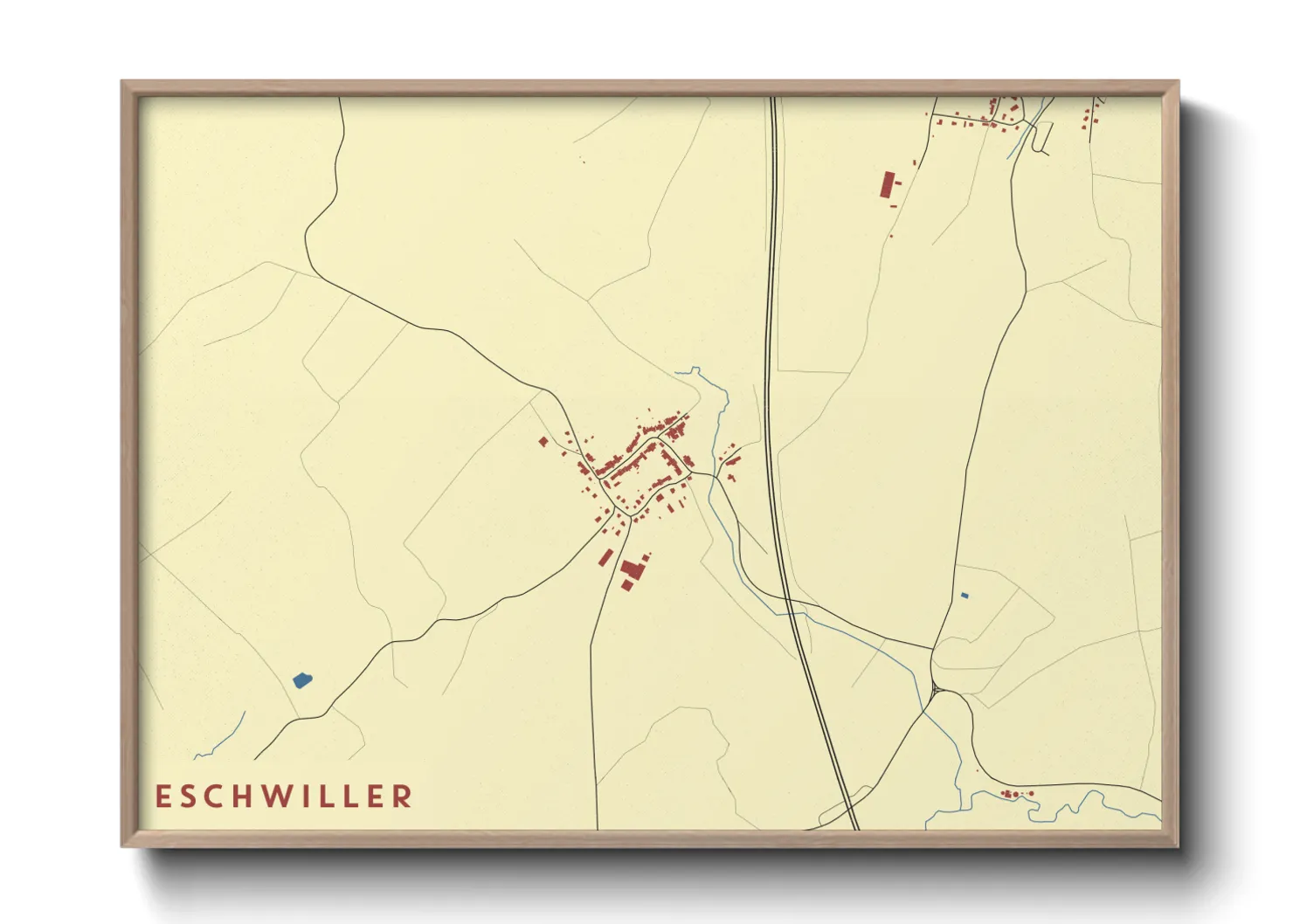 Une affiche de carte sur Eschwiller