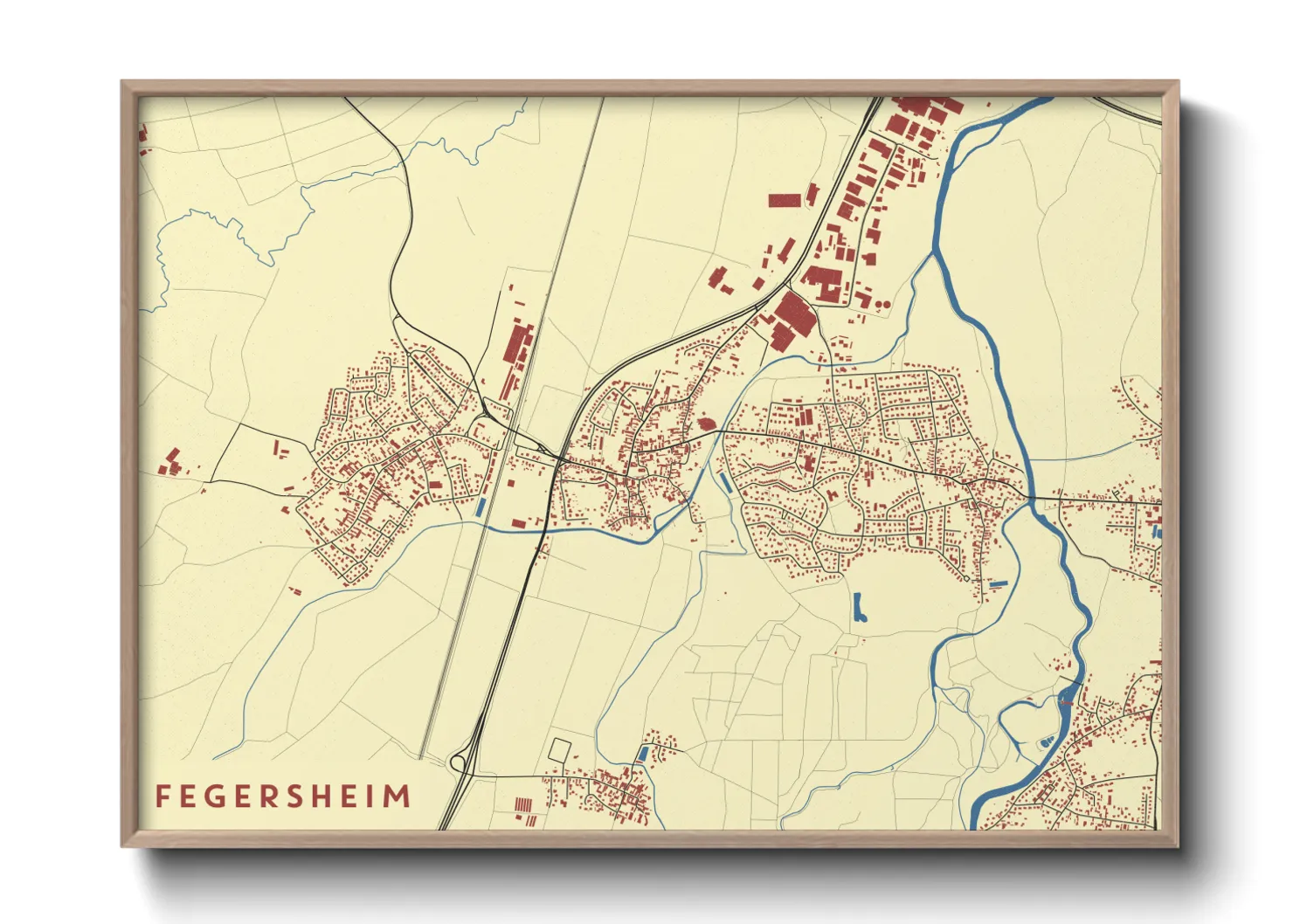 Une affiche de carte sur Fegersheim