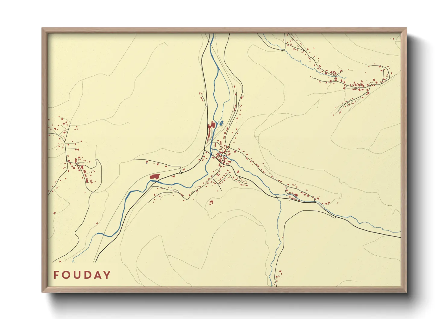 Une affiche de carte sur Fouday