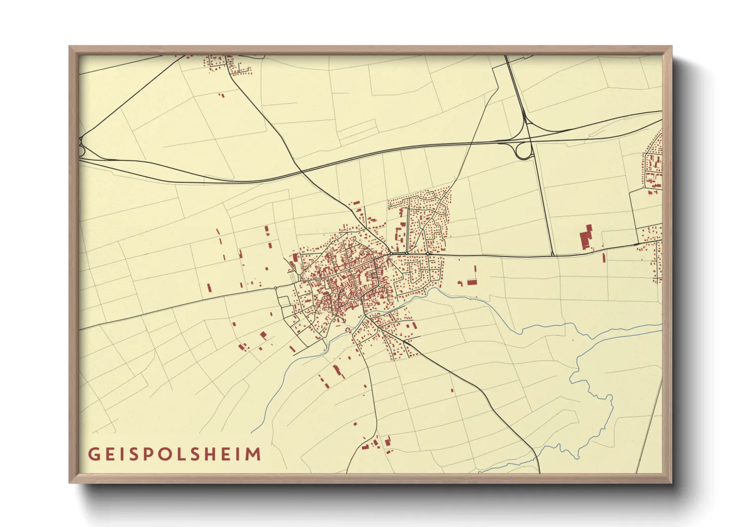 Une affiche de carte sur Geispolsheim