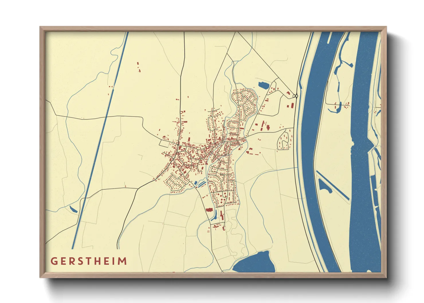 Une affiche de carte sur Gerstheim