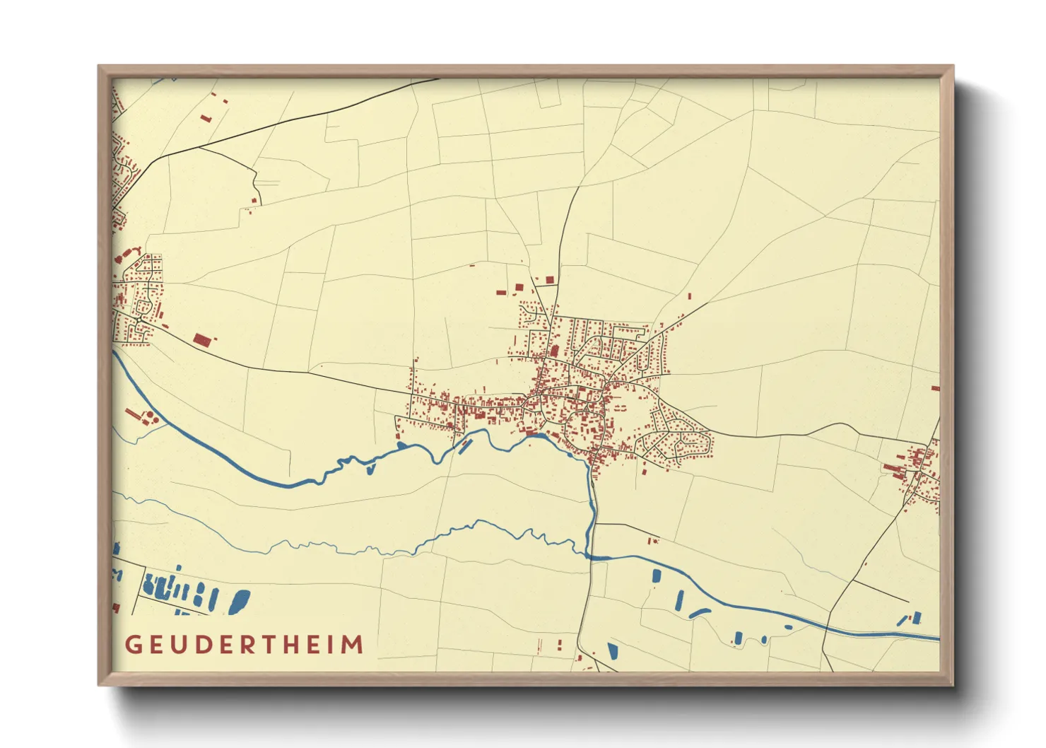 Une affiche de carte sur Geudertheim