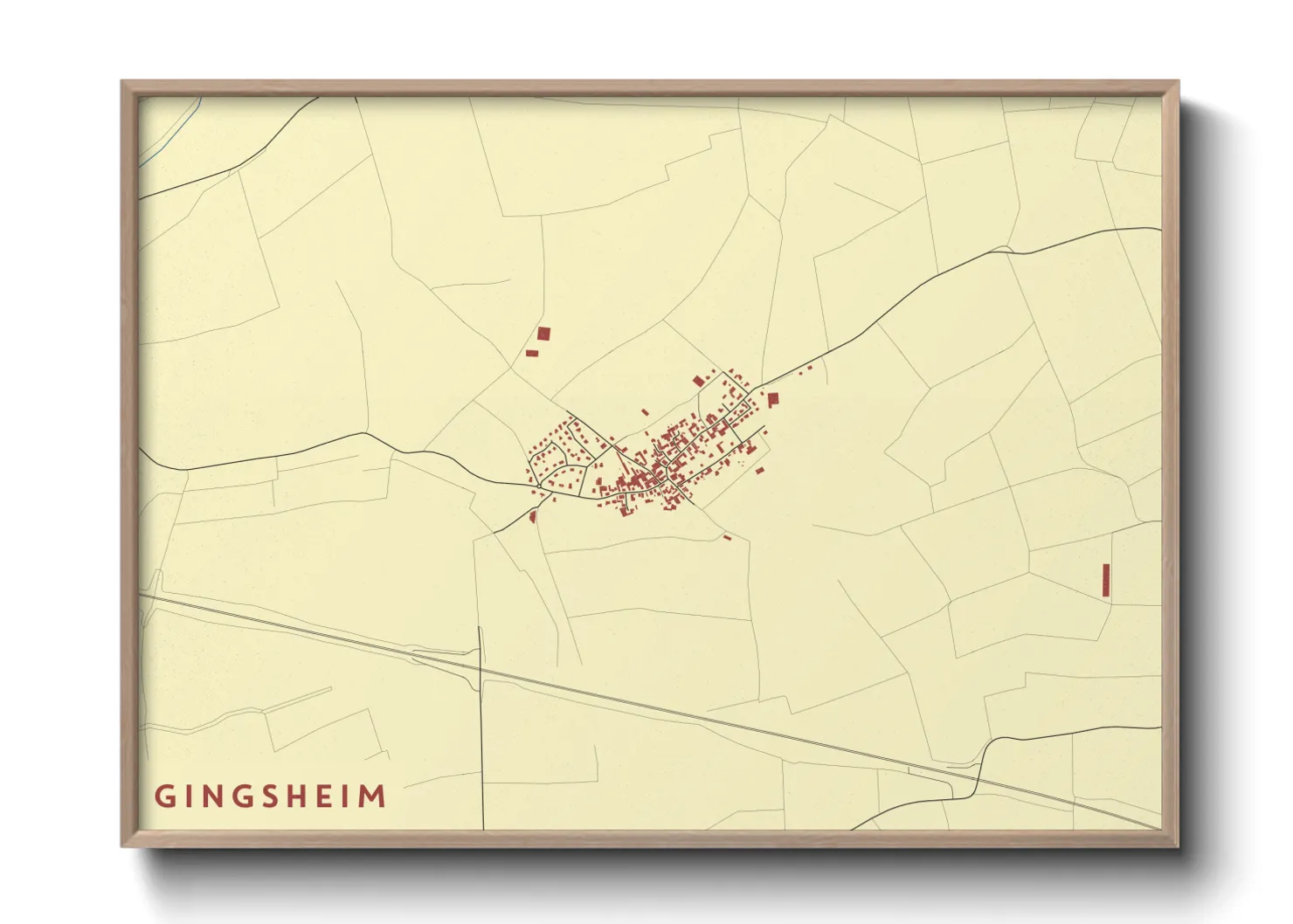 Une affiche de carte sur Gingsheim