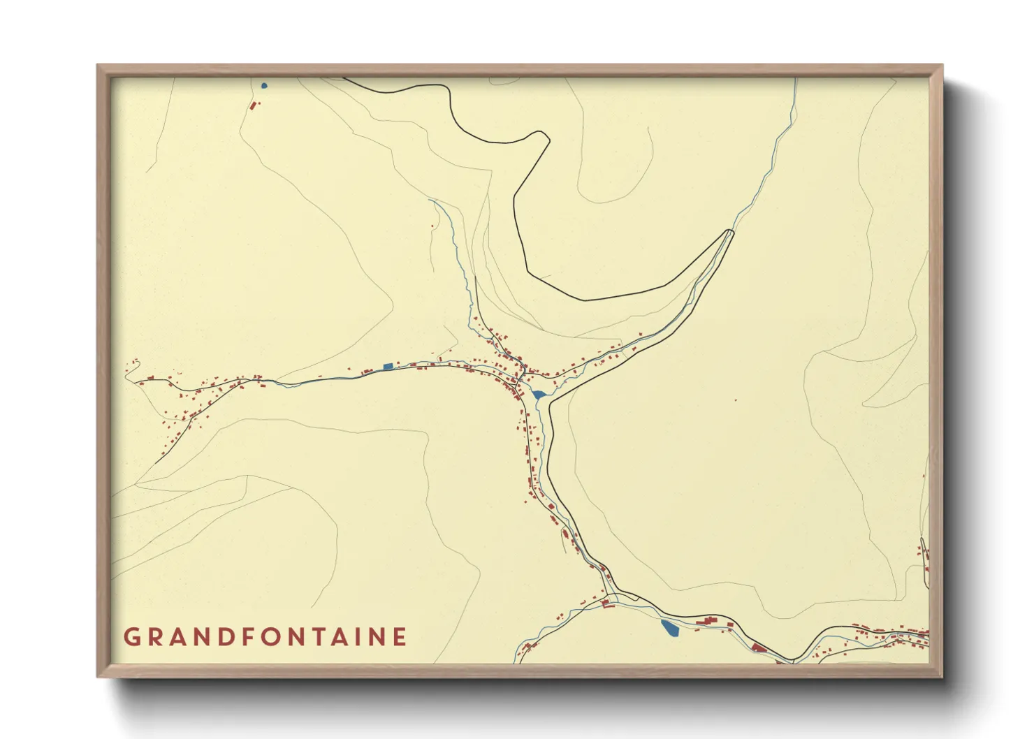 Une affiche de carte sur Grandfontaine