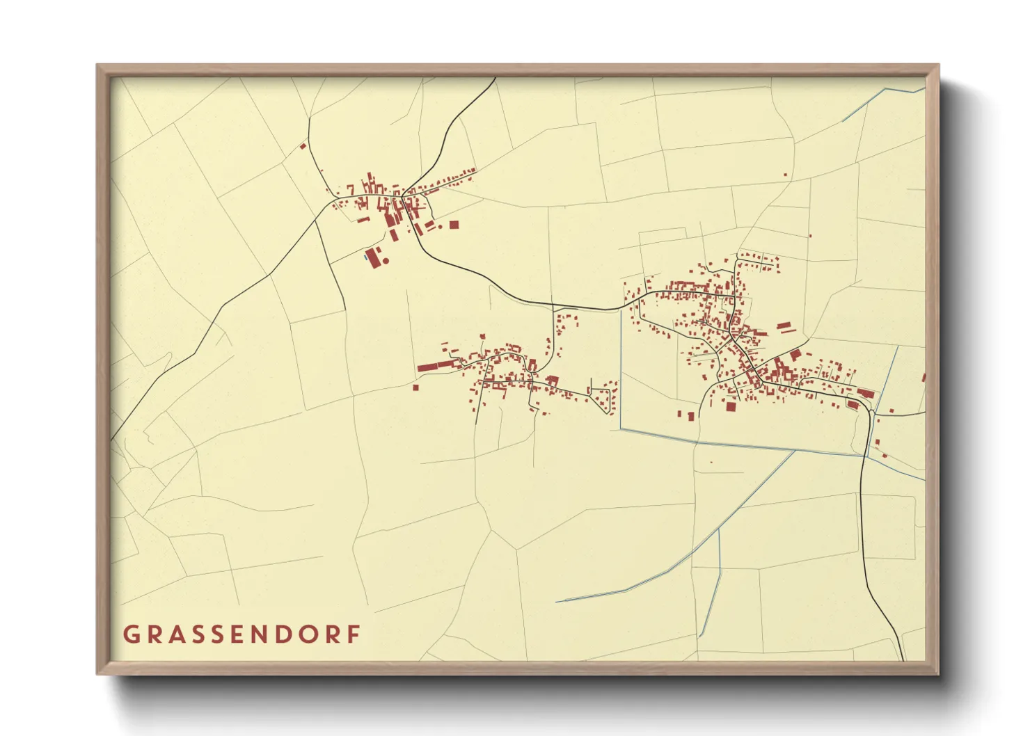 Une affiche de carte sur Grassendorf