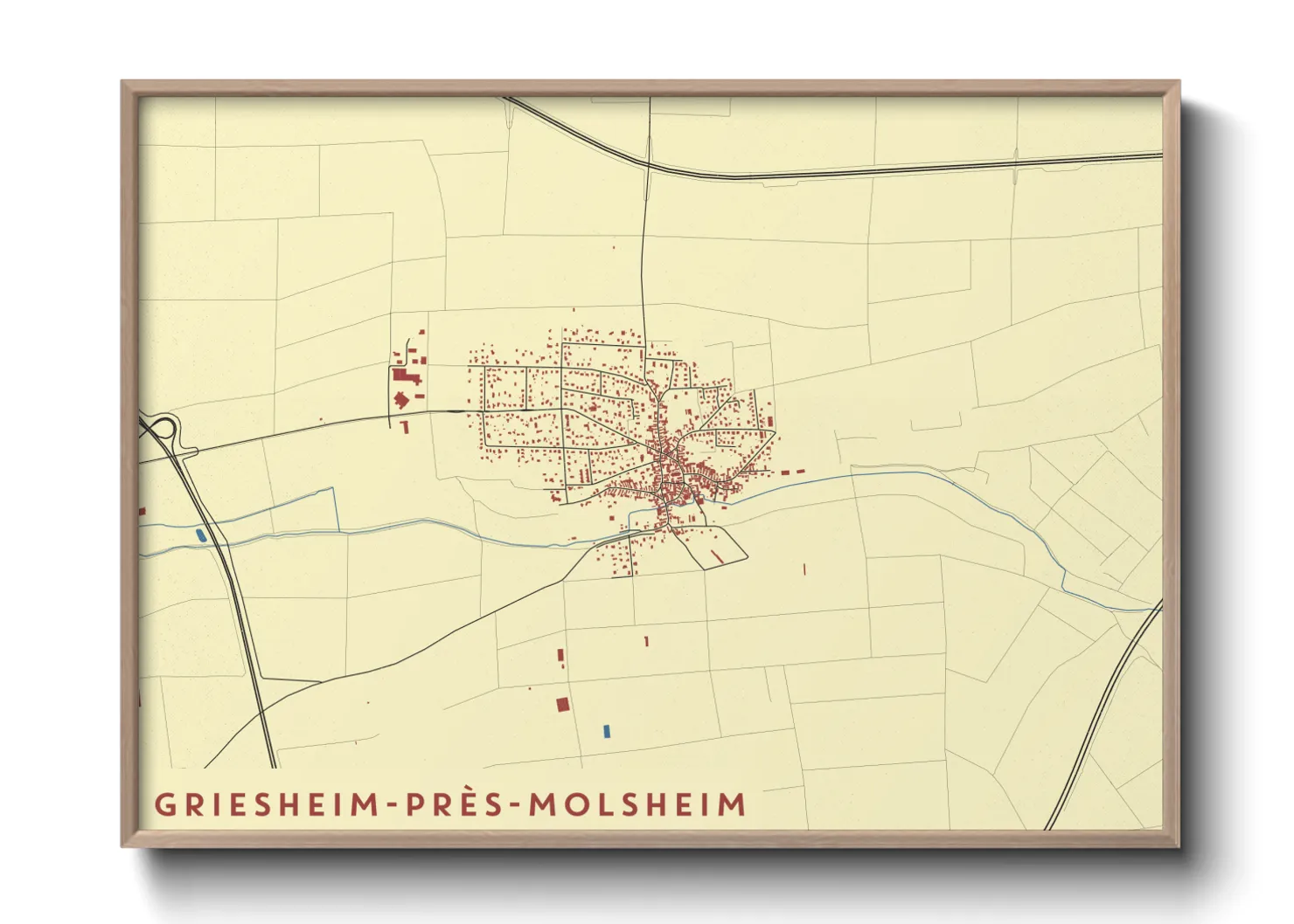 Une affiche de carte sur Griesheim-près-Molsheim