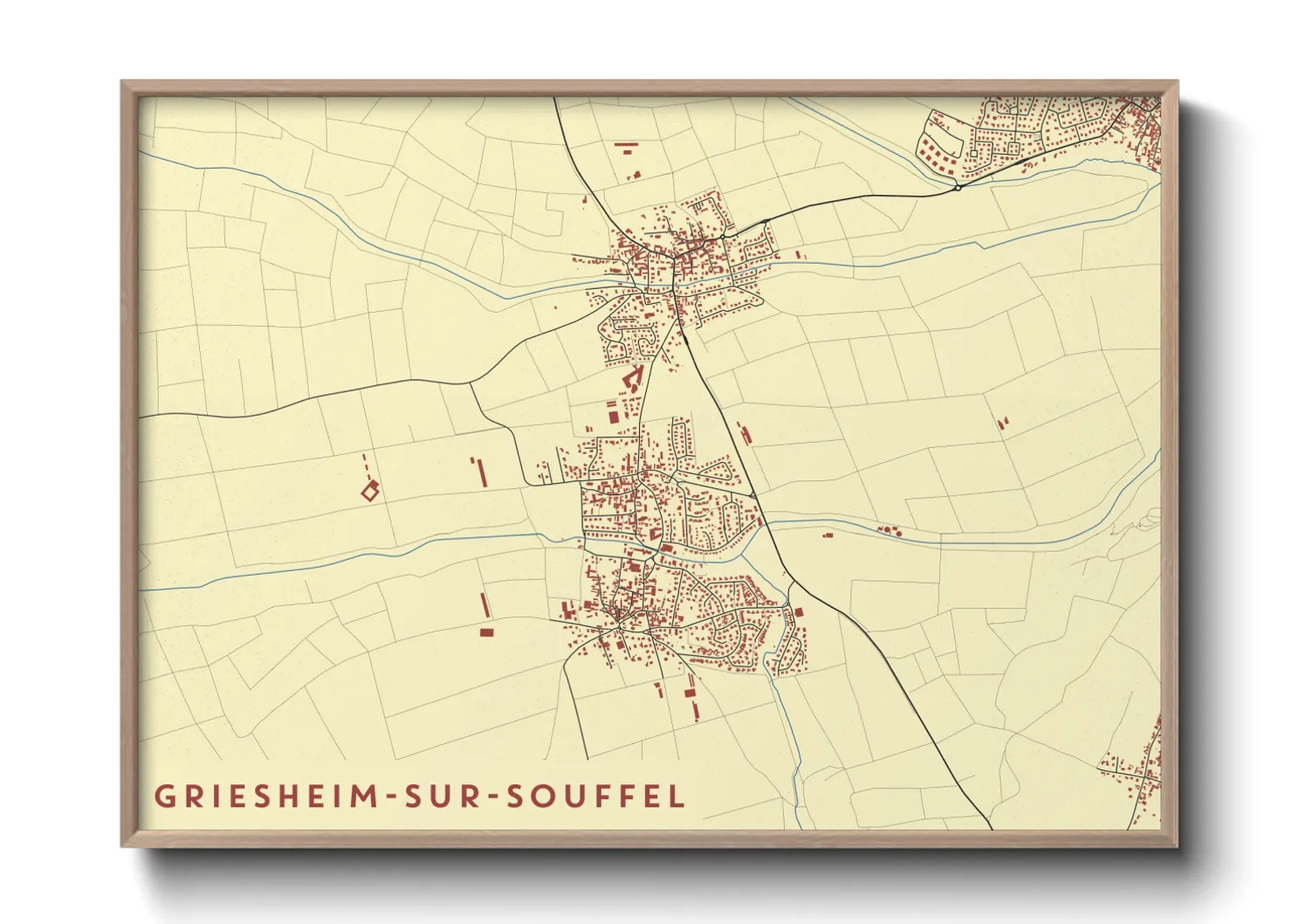 Une affiche de carte sur Griesheim-sur-Souffel