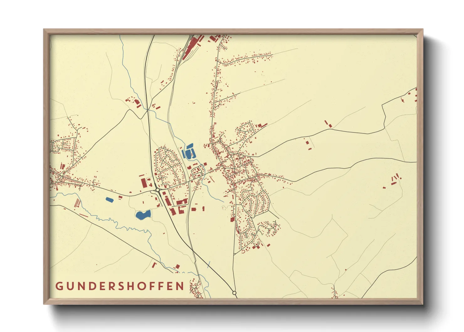 Une affiche de carte sur Gundershoffen