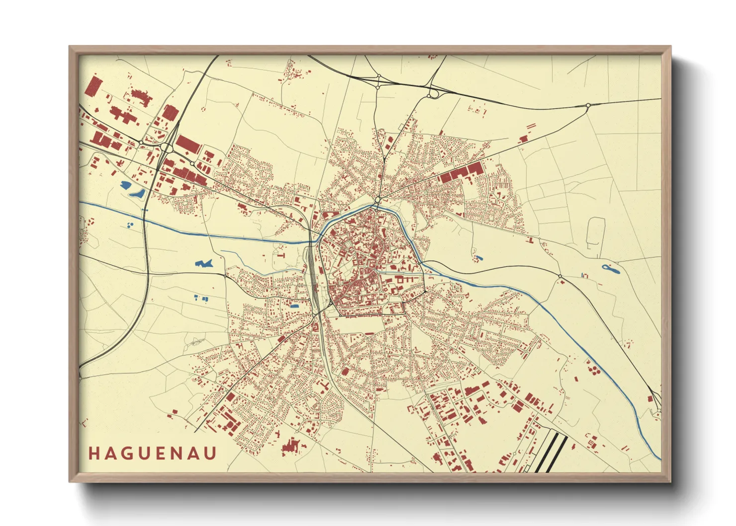 Une affiche de carte sur Haguenau