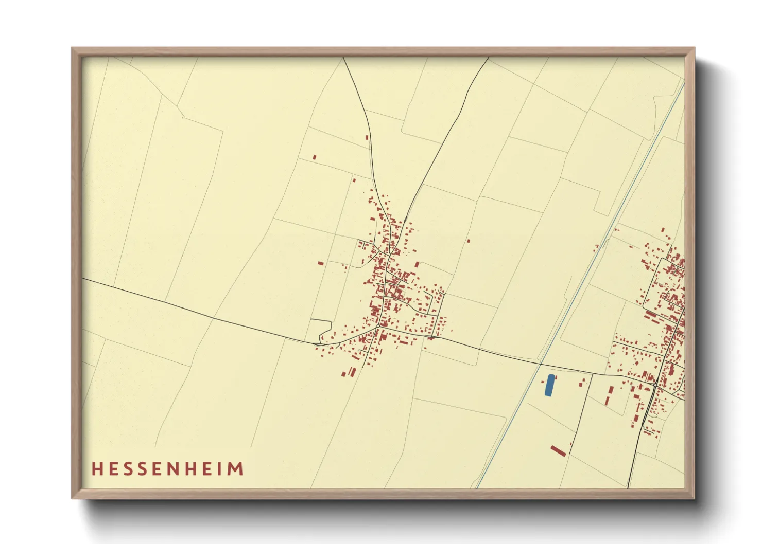 Une affiche de carte sur Hessenheim
