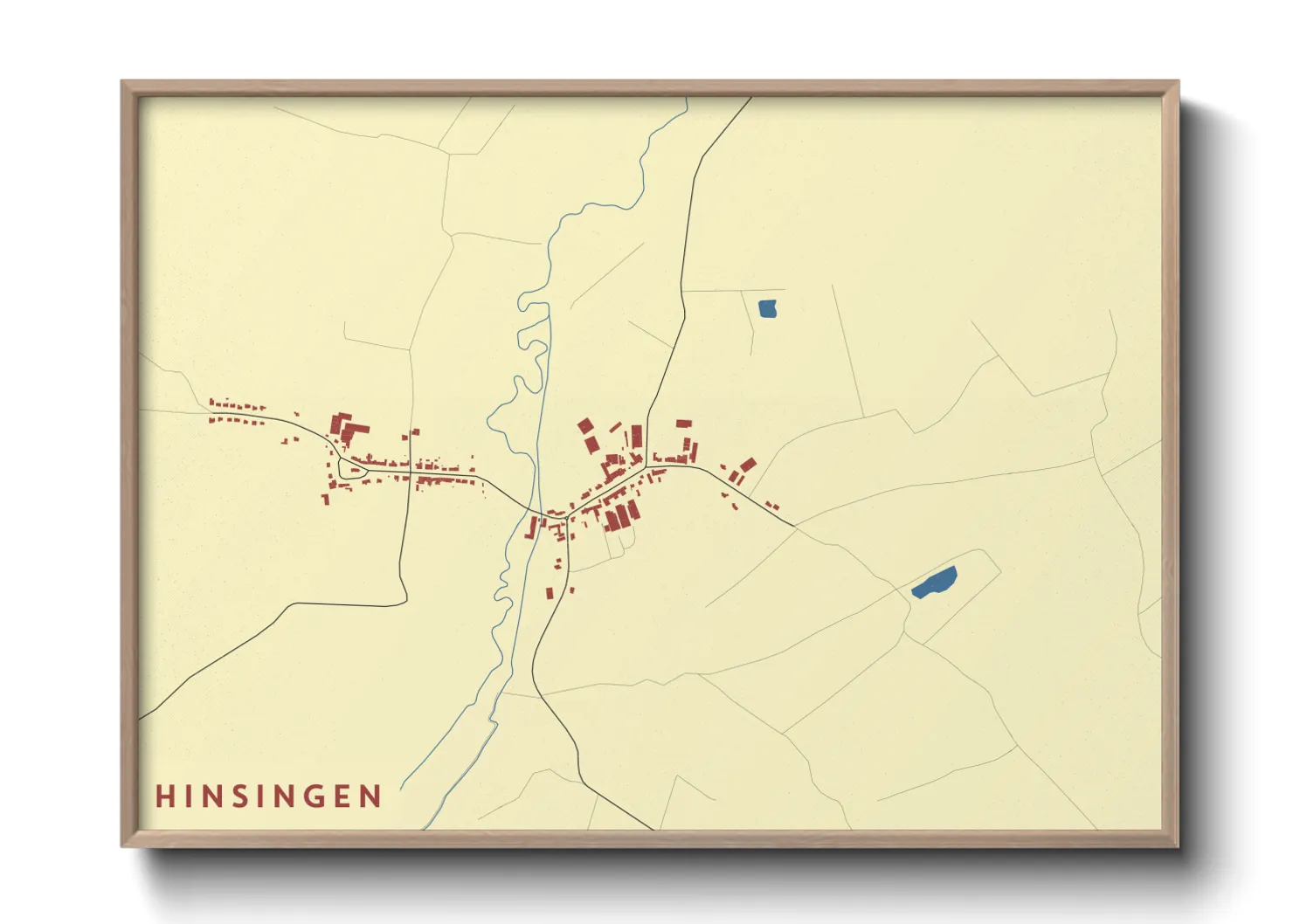 Une affiche de carte sur Hinsingen