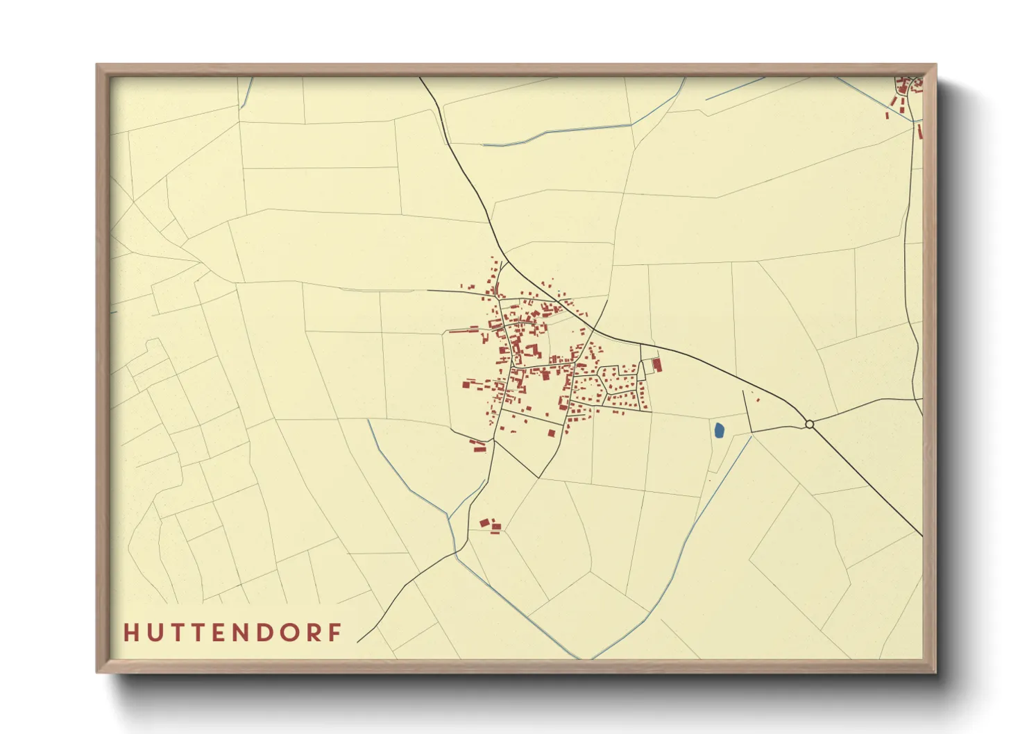 Une affiche de carte sur Huttendorf
