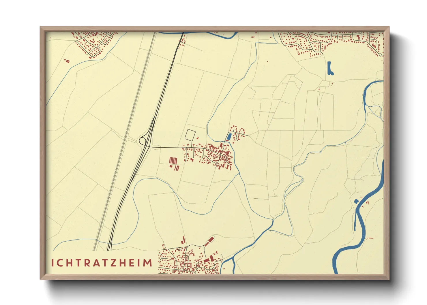 Une affiche de carte sur Ichtratzheim