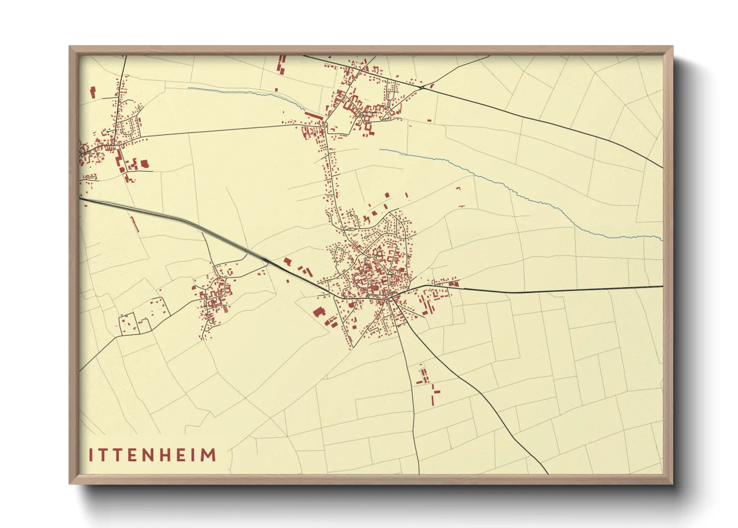 Une affiche de carte sur Ittenheim