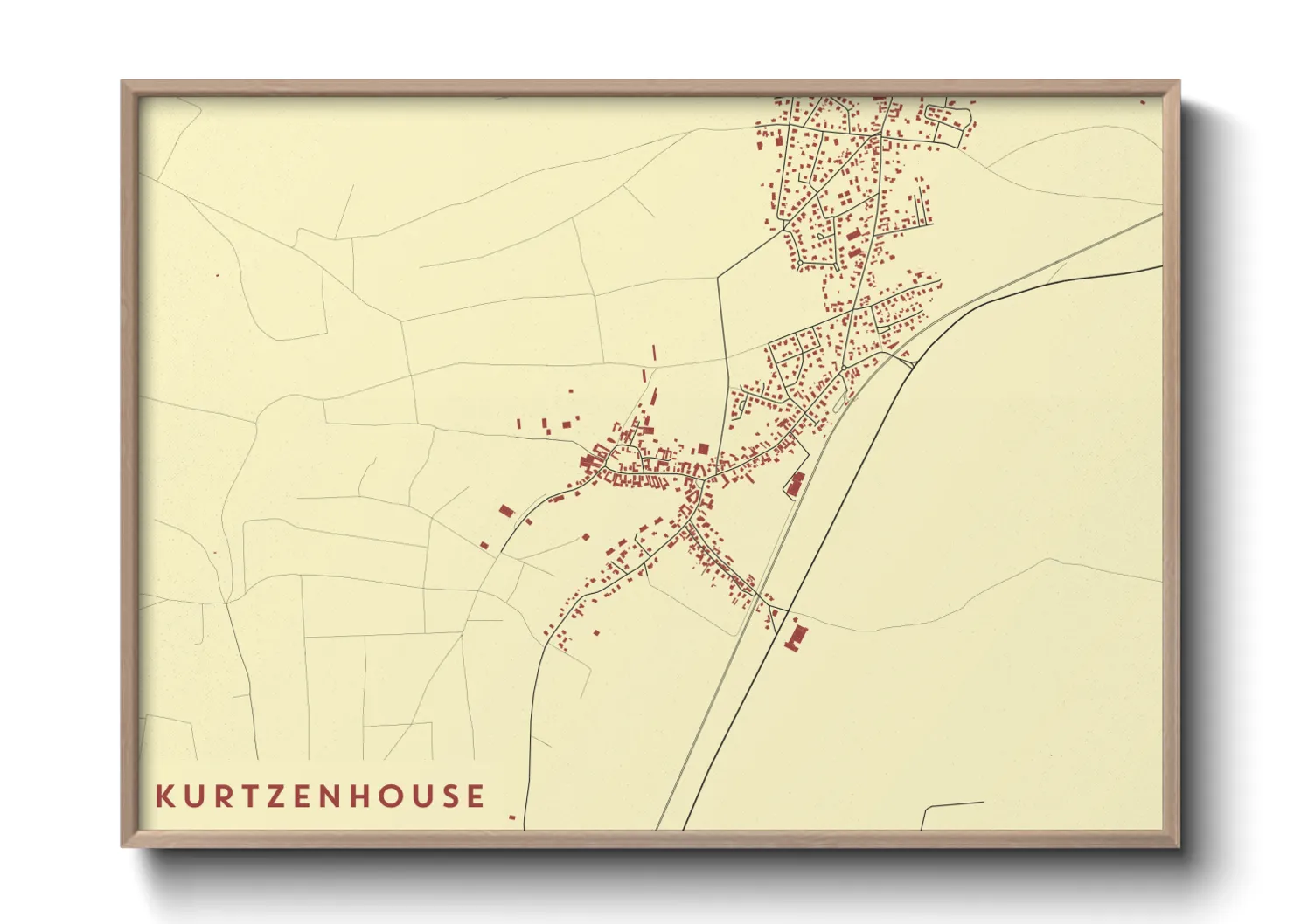 Une affiche de carte sur Kurtzenhouse