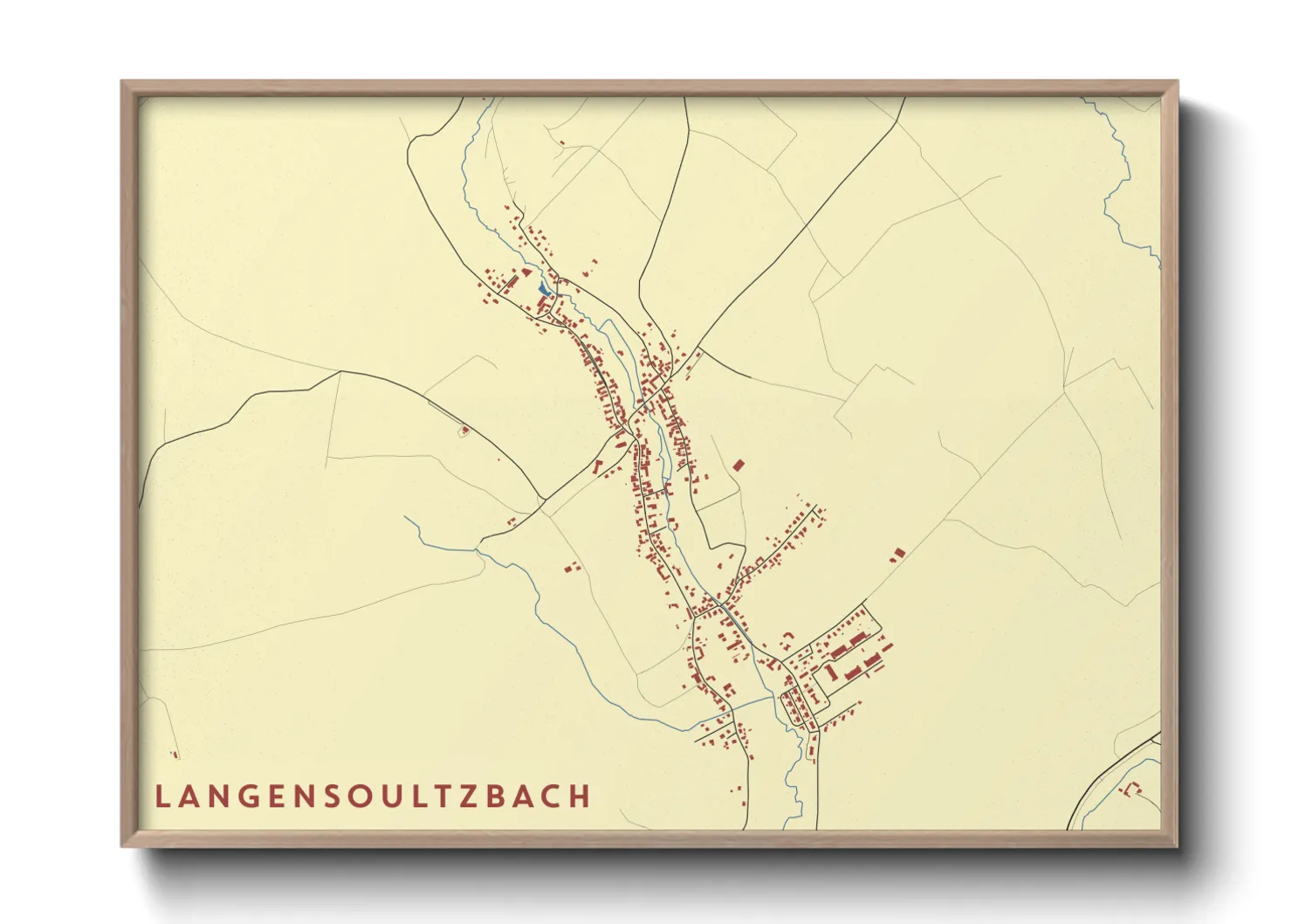 Une affiche de carte sur Langensoultzbach
