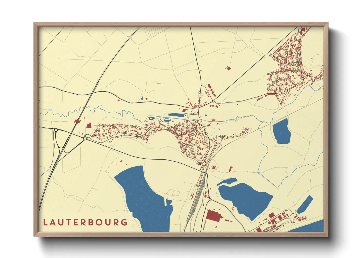 Une affiche de carte sur Lauterbourg