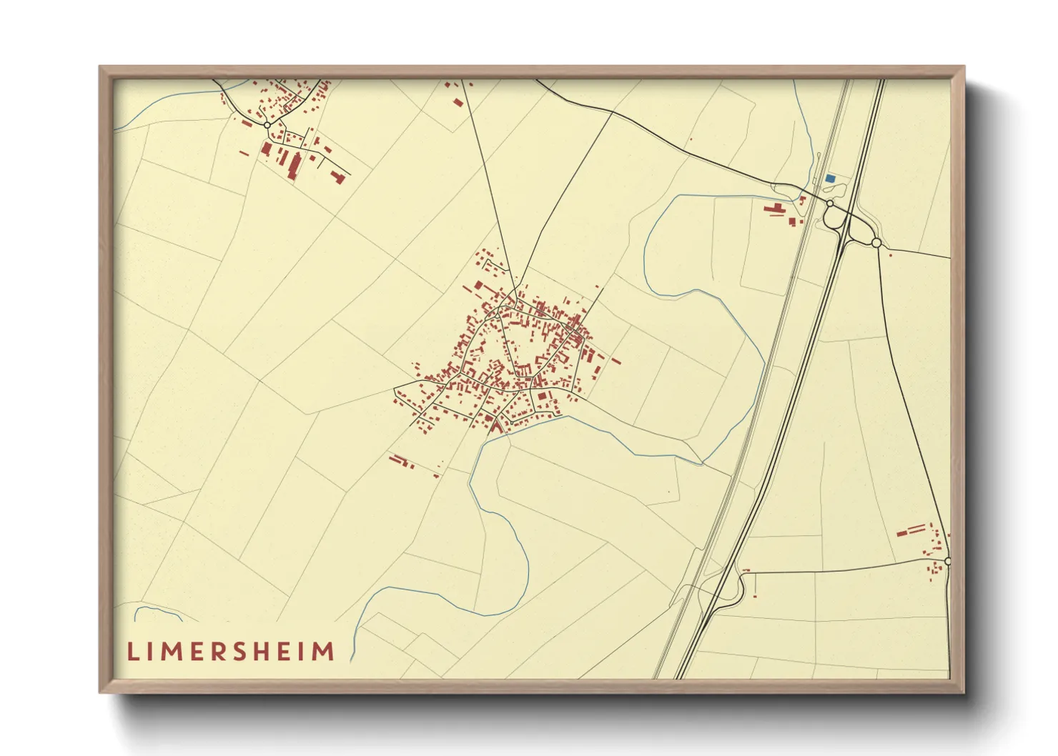 Une affiche de carte sur Limersheim