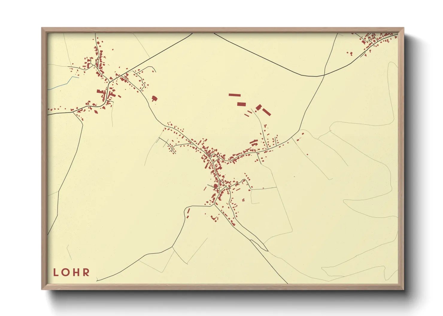 Une affiche de carte sur Lohr