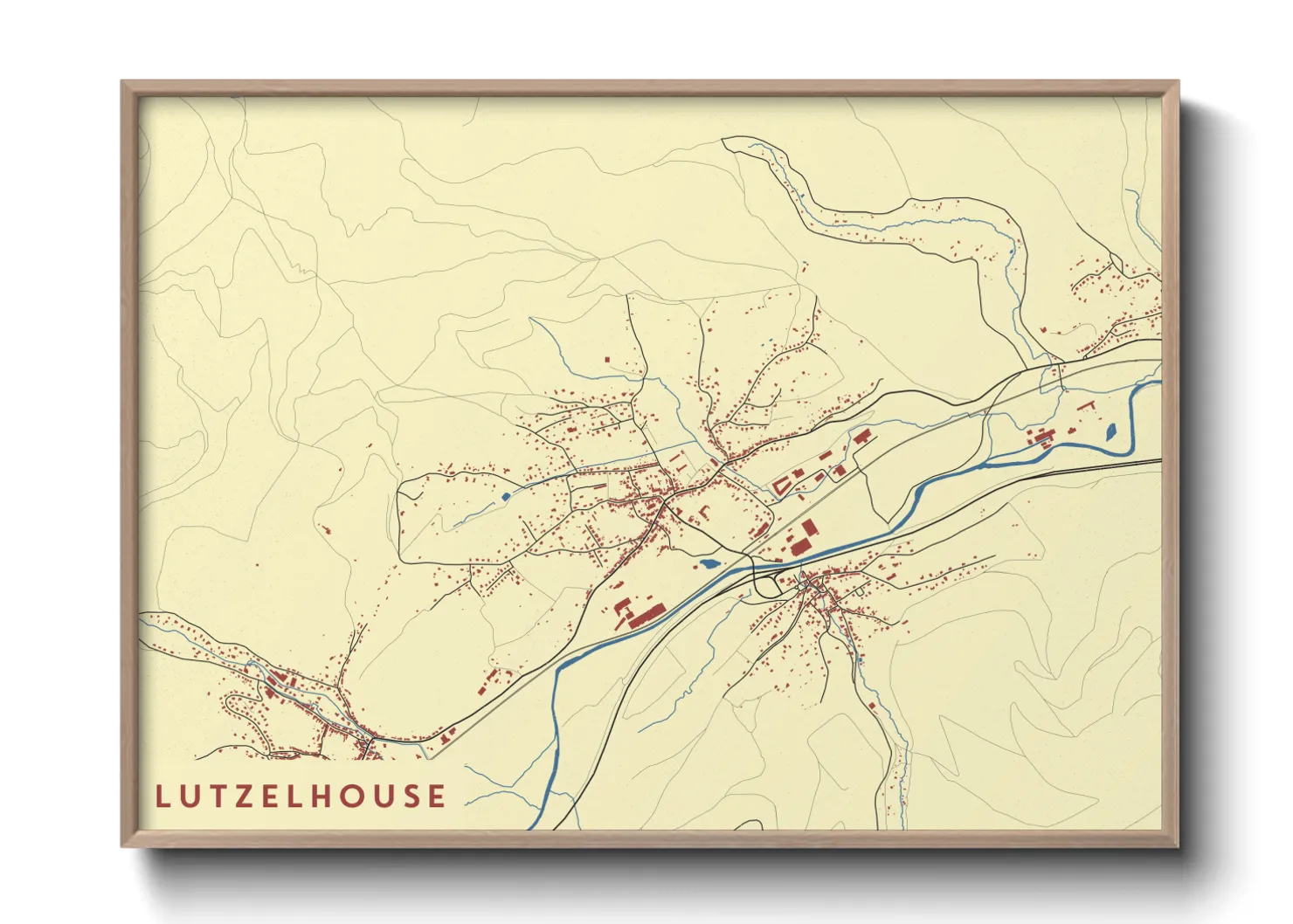 Une affiche de carte sur Lutzelhouse