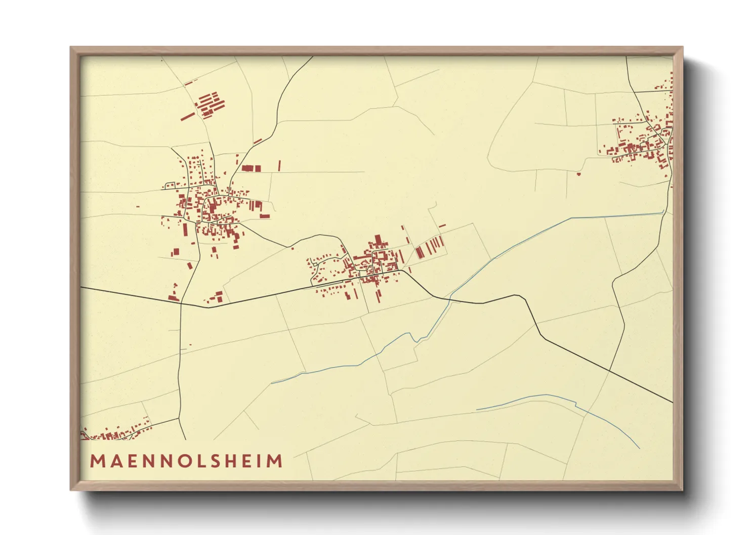 Une affiche de carte sur Maennolsheim