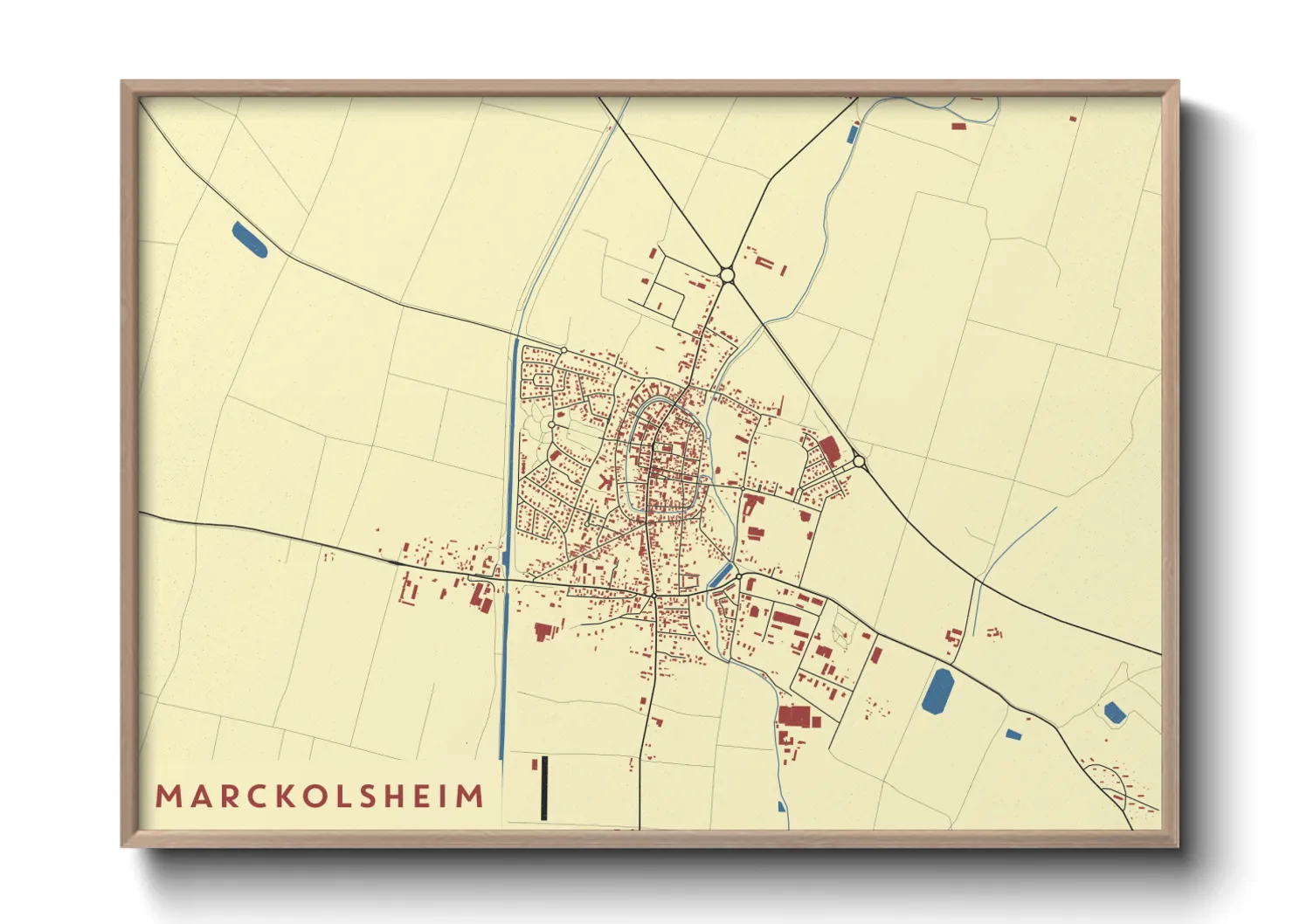 Une affiche de carte sur Marckolsheim