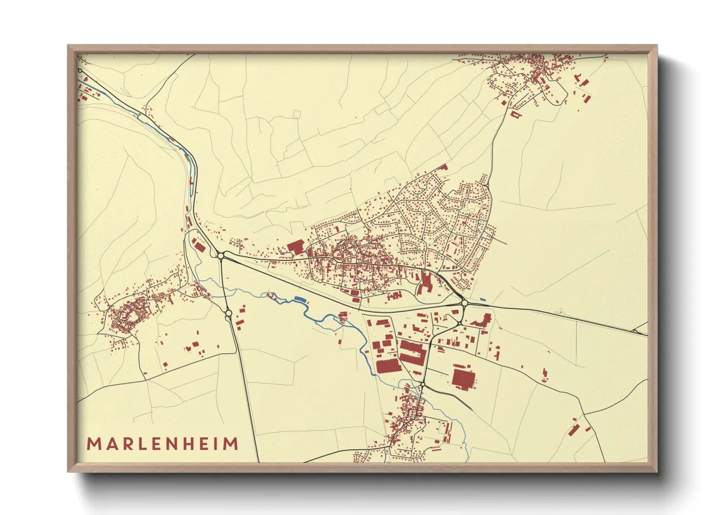 Une affiche de carte sur Marlenheim
