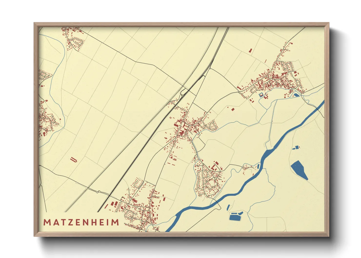 Une affiche de carte sur Matzenheim