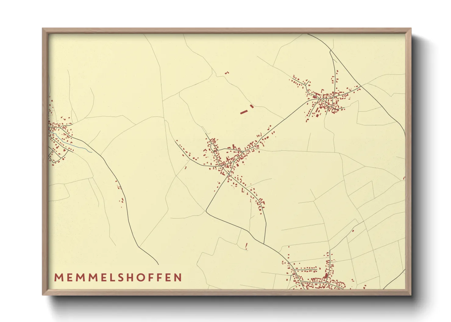 Une affiche de carte sur Memmelshoffen