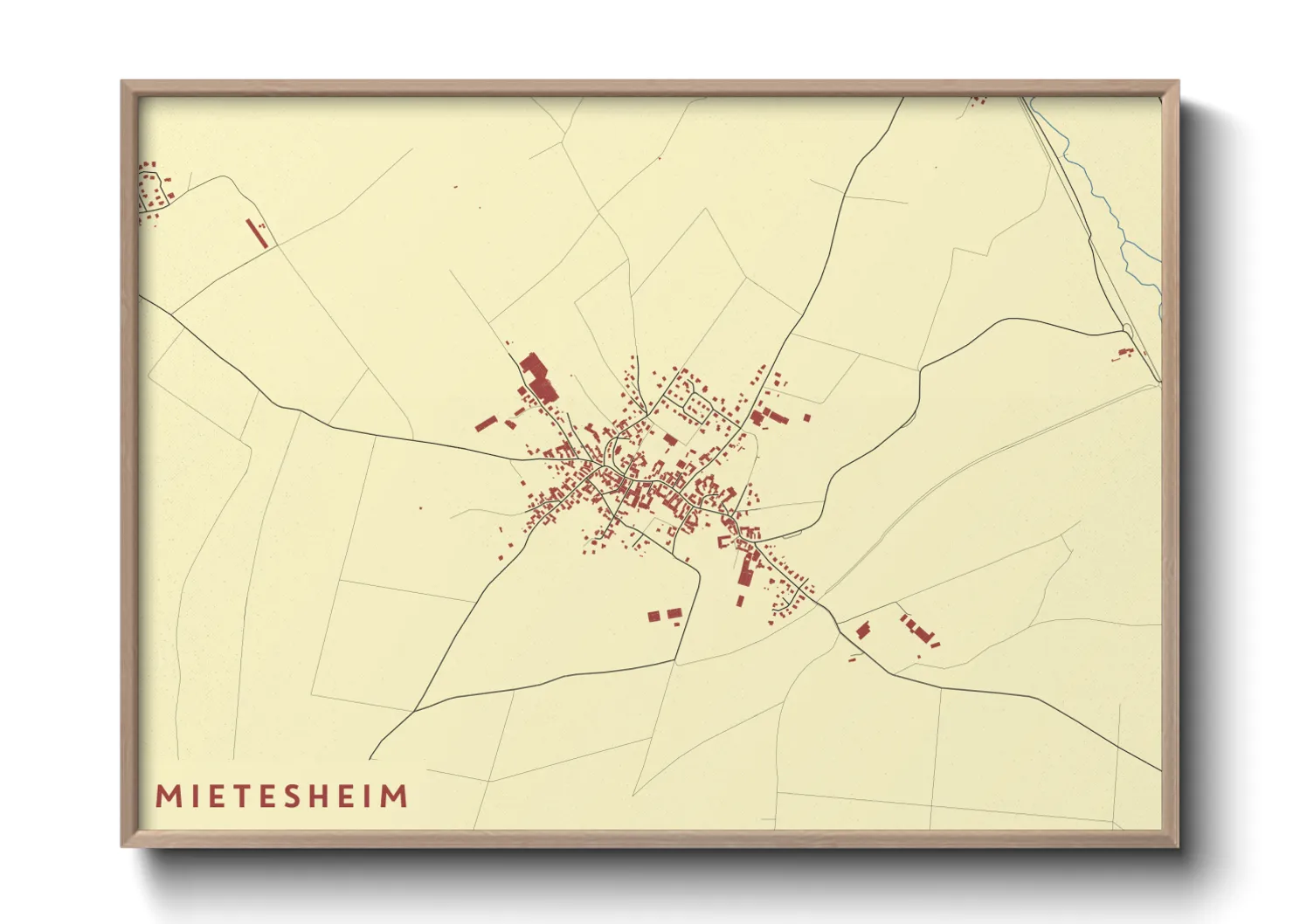 Une affiche de carte sur Mietesheim